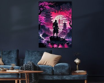 Cyberpunk Samurai Krijger Neon van MIROKKU
