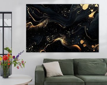 Zwart-goud abstract design van Art & Soul Creations