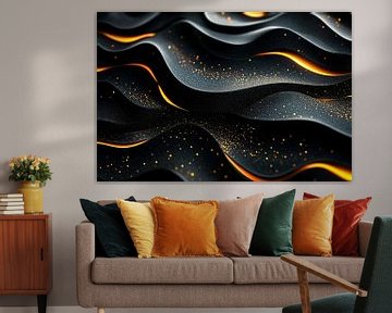 Luxe abstract zwart en goud van Art & Soul Creations