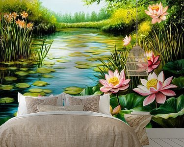 Voorbeeld van het werk in een kamer