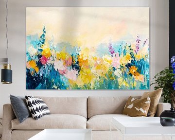 Abstract flower field in summer tones by Imperial Art House