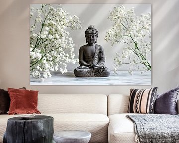 Buddha statue with flowers decoration by Imperial Art House