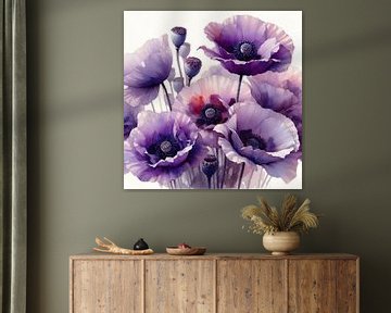 paarse papavers van Jessica Berendsen