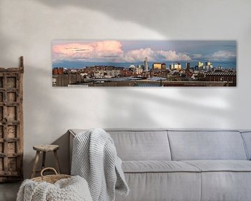 City view at sunset over Brussels, Belgium