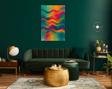 Abstract Pulse Lines - Warm Surge van Moonheart Artworks
