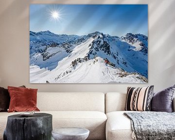 Winteruitzicht op de Allgäuer Alpen in het Rappenalpendal van Leo Schindzielorz