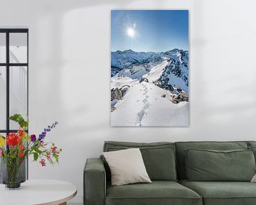 Winteruitzicht op de Allgäuer Alpen in het Rappenalpendal van Leo Schindzielorz