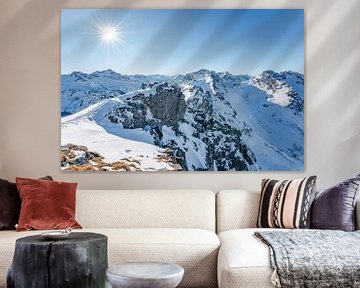 Winteruitzicht op de Allgäuer Alpen in het Rappenalpendal van Leo Schindzielorz