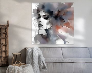 Aquarel vrouwenportret van Jessica Berendsen