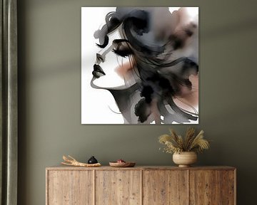Aquarel vrouwenportret van Jessica Berendsen