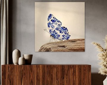 Vlinder delftsblauw patroon van Jessica Berendsen