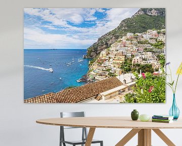 Uitzicht op Positano aan de Amalfikust in Italië van Rico Ködder