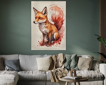 Fox Watercolor by Rizal Azhari