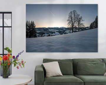 Vorstige ochtend in Oberstaufen met uitzicht op de Hochgrat van Leo Schindzielorz