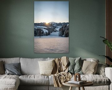ijzige zonsopgang in Oberstaufen met uitzicht op Hochgrat en Steibis van Leo Schindzielorz