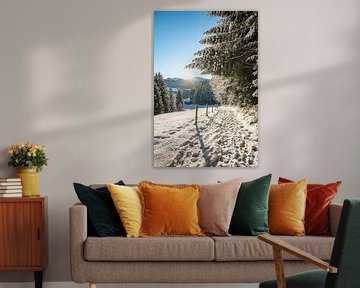 Winteruitzicht op de Hochgrat in de ochtend van Leo Schindzielorz