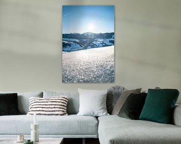 Winteruitzicht van Oberstaufen naar de Hochgrat, Steibis van Leo Schindzielorz