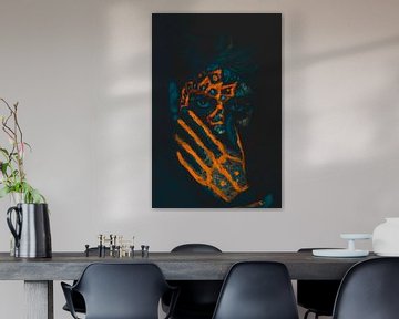 Neon Glow Gezichtsverf in Duisternis van kautsar1 art