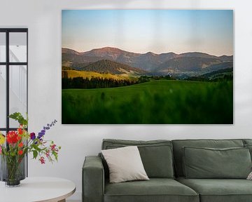 Sunset with a view of Oberstaufen, Staufen and the Hochgrat