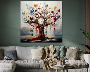 Tijd Boom Klok Surrealisme Symboliek Droom Beweging