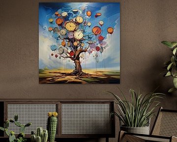 Tijd Boom Klokken Surrealisme Symboliek Droom Beweging
