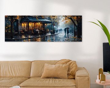 Parijs Kunst | Rainy Evening Tales van Abstract Schilderij