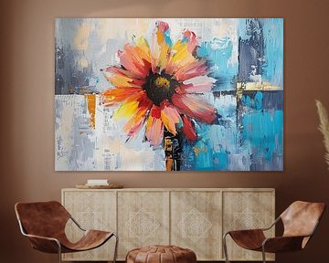 Bloem art van Abstract Schilderij