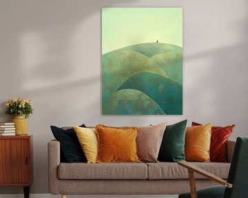 Minimalistisch Landschap | Quiet Horizon, Lonely Soul van ARTEO Schilderijen