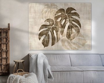 Bladeren Schilderij | Silhouette Serenity van Modern Collection