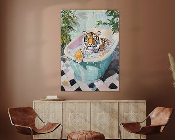 Lion in the bathtub