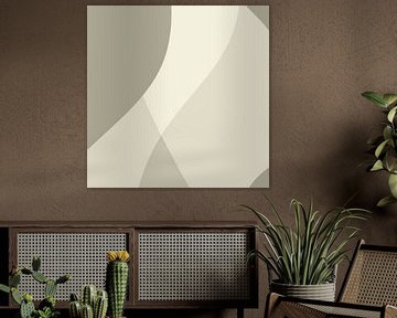 Abstracte organische vormen in neutrale kleuren nr. 1 van Dina Dankers