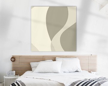 Abstracte organische vormen in neutrale kleuren nr. 2 van Dina Dankers