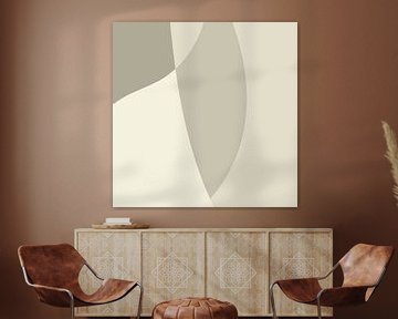 Abstracte organische vormen in neutrale kleuren nr. 4 van Dina Dankers