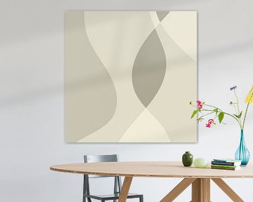 Abstracte organische vormen in neutrale kleuren nr. 6 van Dina Dankers