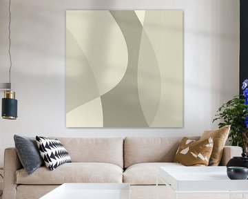 Abstracte organische vormen in neutrale kleuren nr. 7 van Dina Dankers