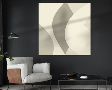 Abstracte organische vormen in neutrale kleuren nr. 9 van Dina Dankers