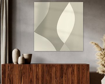 Golvende abstracte lijnen in neutrale kleuren nr. 1 van Dina Dankers
