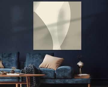 Golvende abstracte lijnen in neutrale kleuren nr. 3 van Dina Dankers