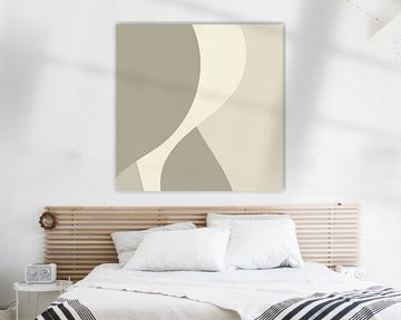 Golvende abstracte lijnen in neutrale kleuren nr. 4 van Dina Dankers