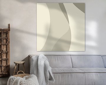 Golvende abstracte lijnen in neutrale kleuren nr. 5 van Dina Dankers