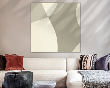 Golvende abstracte lijnen in neutrale kleuren nr. 7 van Dina Dankers
