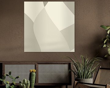 Golvende abstracte lijnen in neutrale kleuren nr. 8 van Dina Dankers