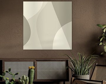 Golvende abstracte lijnen in neutrale kleuren nr. 9 van Dina Dankers