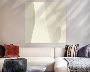 Golvende abstracte lijnen in neutrale kleuren nr. 10 van Dina Dankers