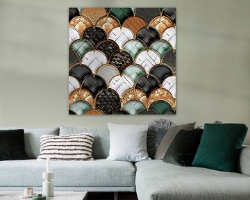 Mozaïek luxe decor metalen tegels ornament ontwerp