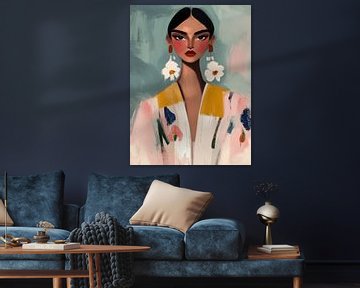 Modernes Porträt in Pastellfarben von Carla Van Iersel