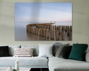 Breakwaters at sunrise in Breskens by Claire van Dun