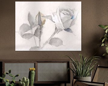 Mixed Media schilderij van een Roos van Studio Pieternel