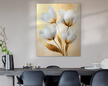 Elegant White Tulips: A Symphony of Tranquillity and Beauty by But First Framing