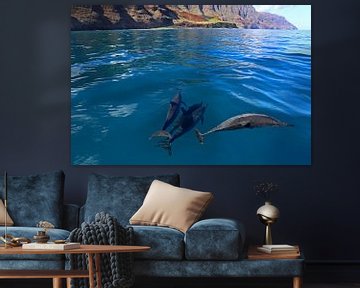 Dolfijnen voor de kust van Hawaii van Antwan Janssen